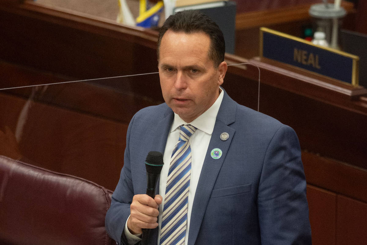 Assemblyman Tom Roberts on Saturday, Aug. 1, 2020 during the second day of the 32nd Special Ses ...