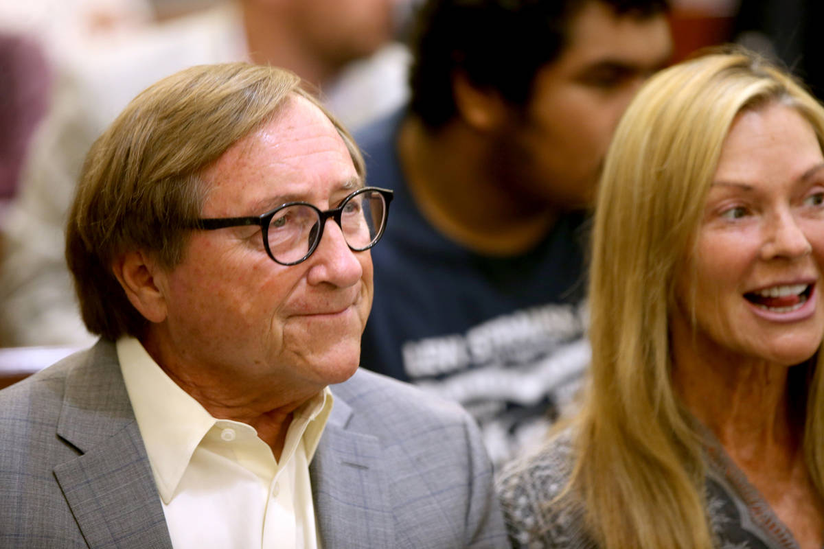 Retired Las Vegas Convention and Visitors Authority CEO Rossi Ralenkotter waits in a courtroom ...