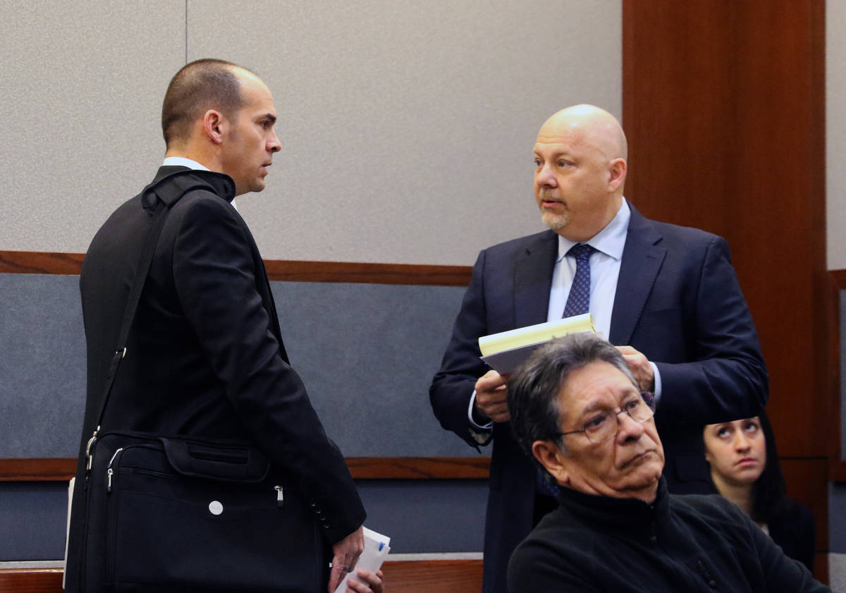 Chief Deputy District Attorney, Richard Scow, left, and Rossi Ralenkotter's lawyer, Anthony Sgr ...