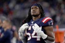 FILE - In this Oct. 10, 2019, file photo, New England Patriots linebacker Dont'a Hightower watc ...