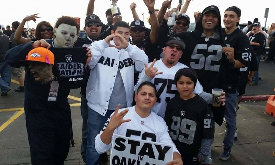 Phillip Ortiz of Albuquerque, N.M., is a diehard Raiders fan and was going to take his father t ...