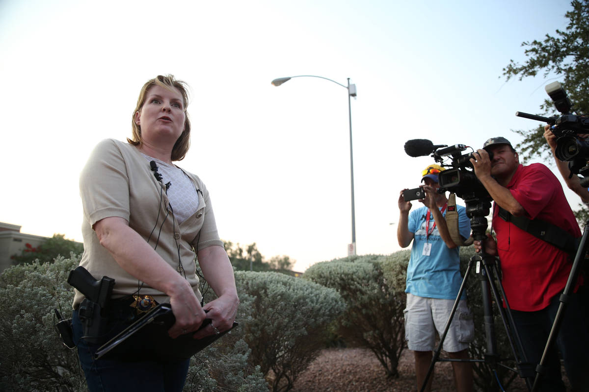 Metropolitan Police Department Capt. Nichole Splinter gives details of an officer-involved shoo ...