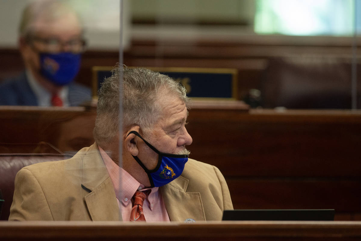 State Senator Pete Goicoechea on Wednesday, Aug. 5, 2020 during the sixth day of the 32nd Speci ...