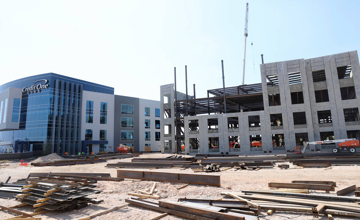 Construction continues Credit One Bank's corporate campus expansion project Wednesday, Aug. 5, ...