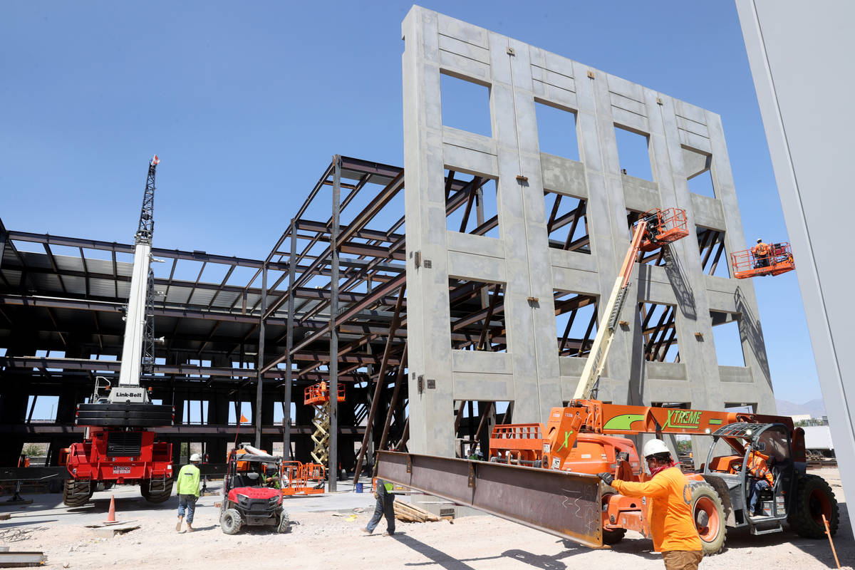 Construction continues Credit One Bank's corporate campus expansion project Wednesday, Aug. 5, ...