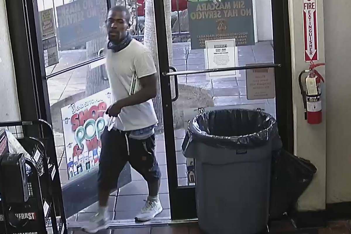 Las Vegas police released high-quality photos of a man wanted in an unprovoked attack on a seni ...