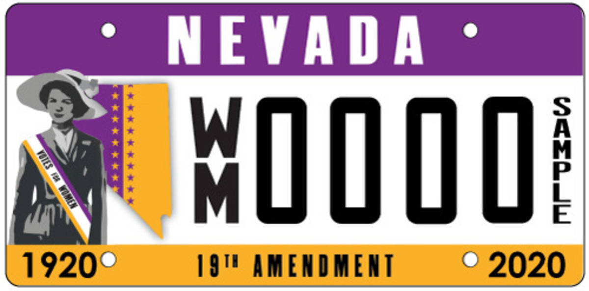 Women’s suffrage Nevada specialty license plate available Nevada