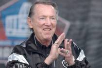 In this photo taken Aug. 3, 2003, Oakland Raiders managing general partner Al Davis is introduc ...