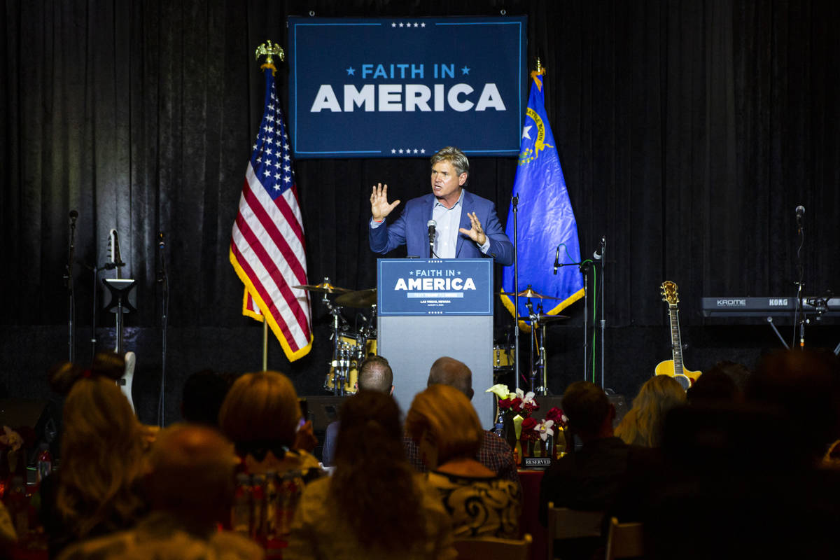 Pastor Jack Hibbs, of Calvary Chapel Chino Hills, speaks during an "Evangelicals for Trump ...