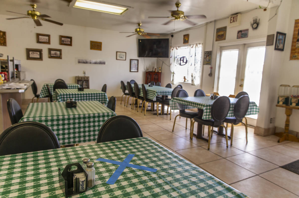 A table in the Dinky Diner is restricted for seating in Goldfield along I-95 and apart of Esmer ...