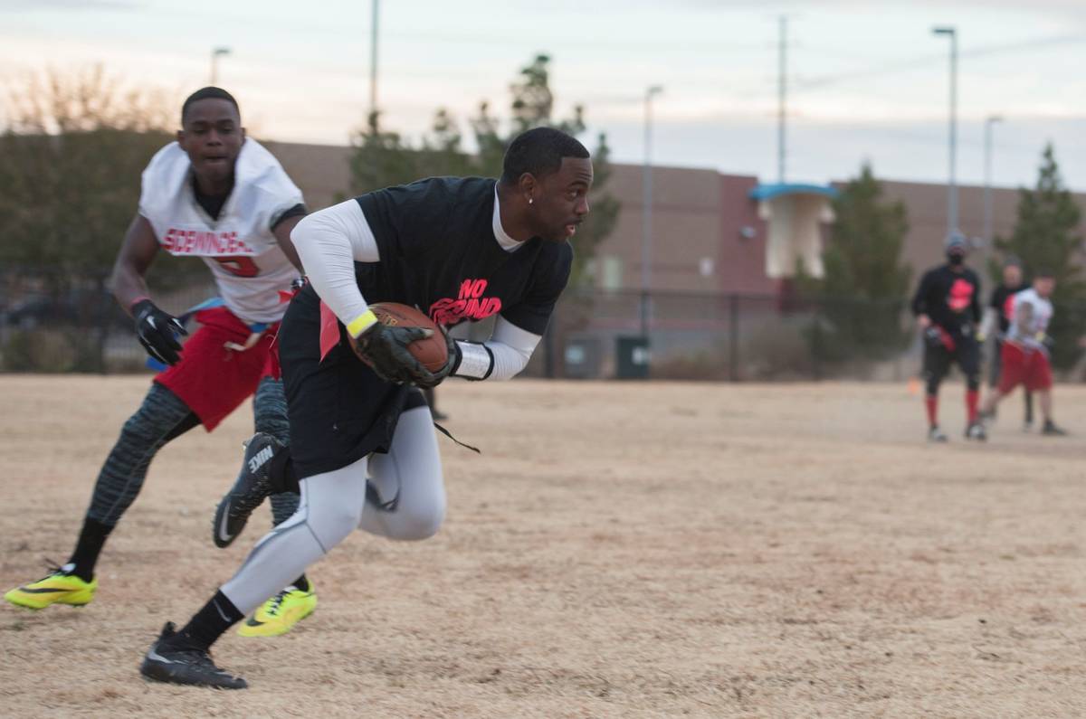 Tech. Sgt. Terrance Kelly, 757th Aircraft Maintenance Squadron, runs after catching the ball du ...