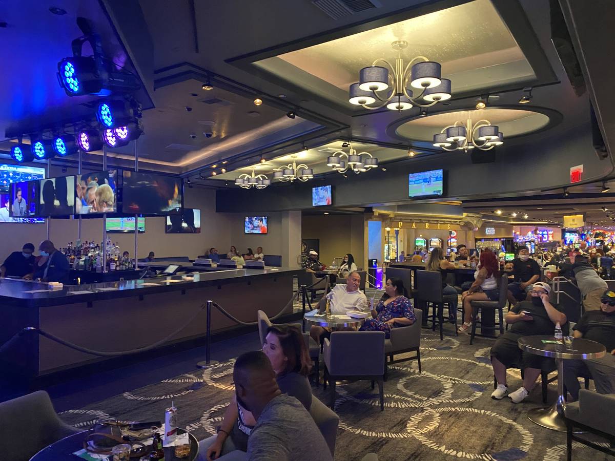 A look at the seating at Indigo lounge on Saturday, Aug. 9, 2020. (John Katsilometes/Las Vegas ...