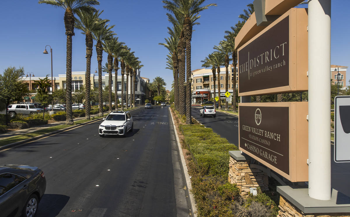 Entrance to The District at Green Valley Ranch where a new retail and office project is planned ...