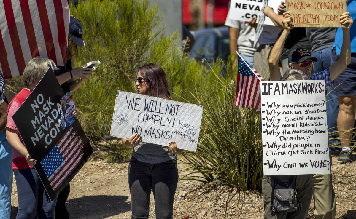 About 200 activists protest against mask mandate in Las Vegas Las