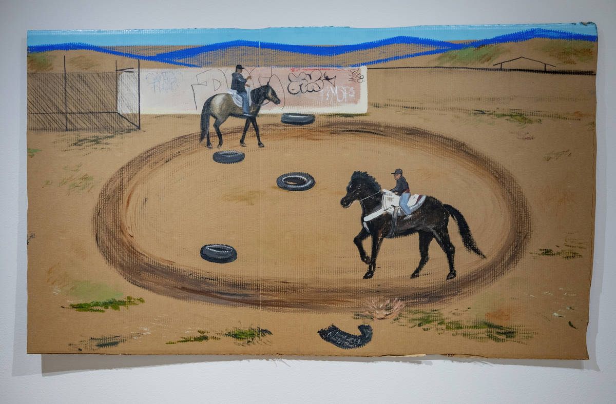 Ramiro Gomez's "Los Jinetes" (East Bonanza Rd & North Nellis Blvd), is featured in the exhibit ...