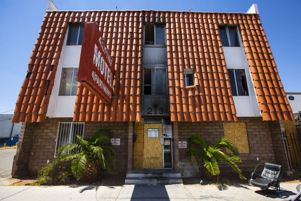 An exterior view of Alpine Motel Apartments, where six people died in a fire last December, in ...