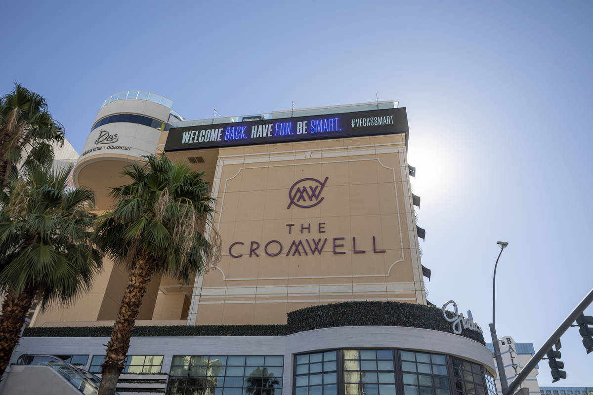 A view of the Cromwell along the Las Vegas Strip on Wednesday, Aug. 12, 2020. (Elizabeth Brumle ...