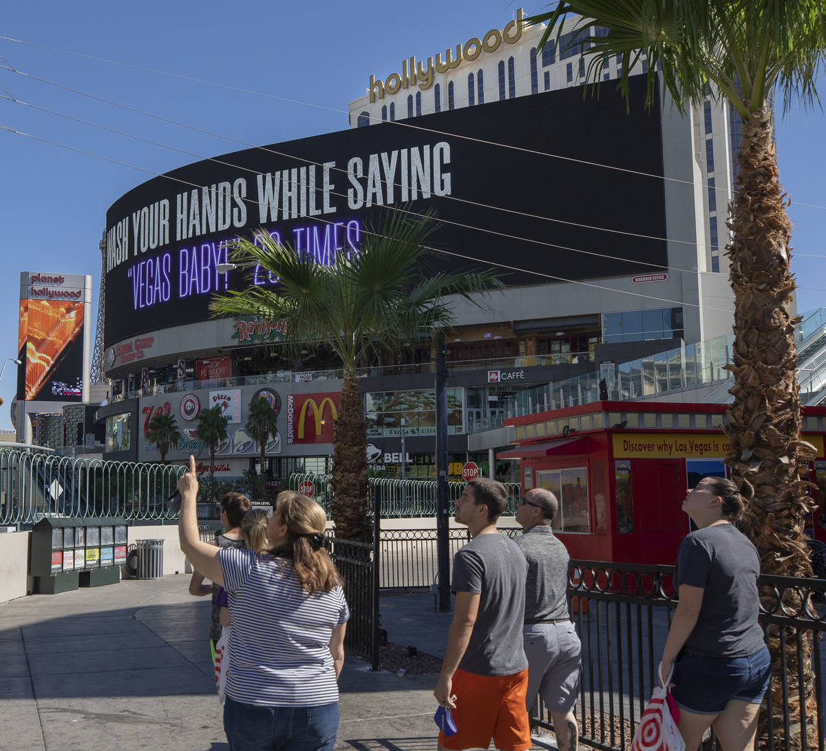 A view of Planet Hollywood along the Las Vegas Strip on Wednesday, Aug. 12, 2020. (Elizabeth Br ...