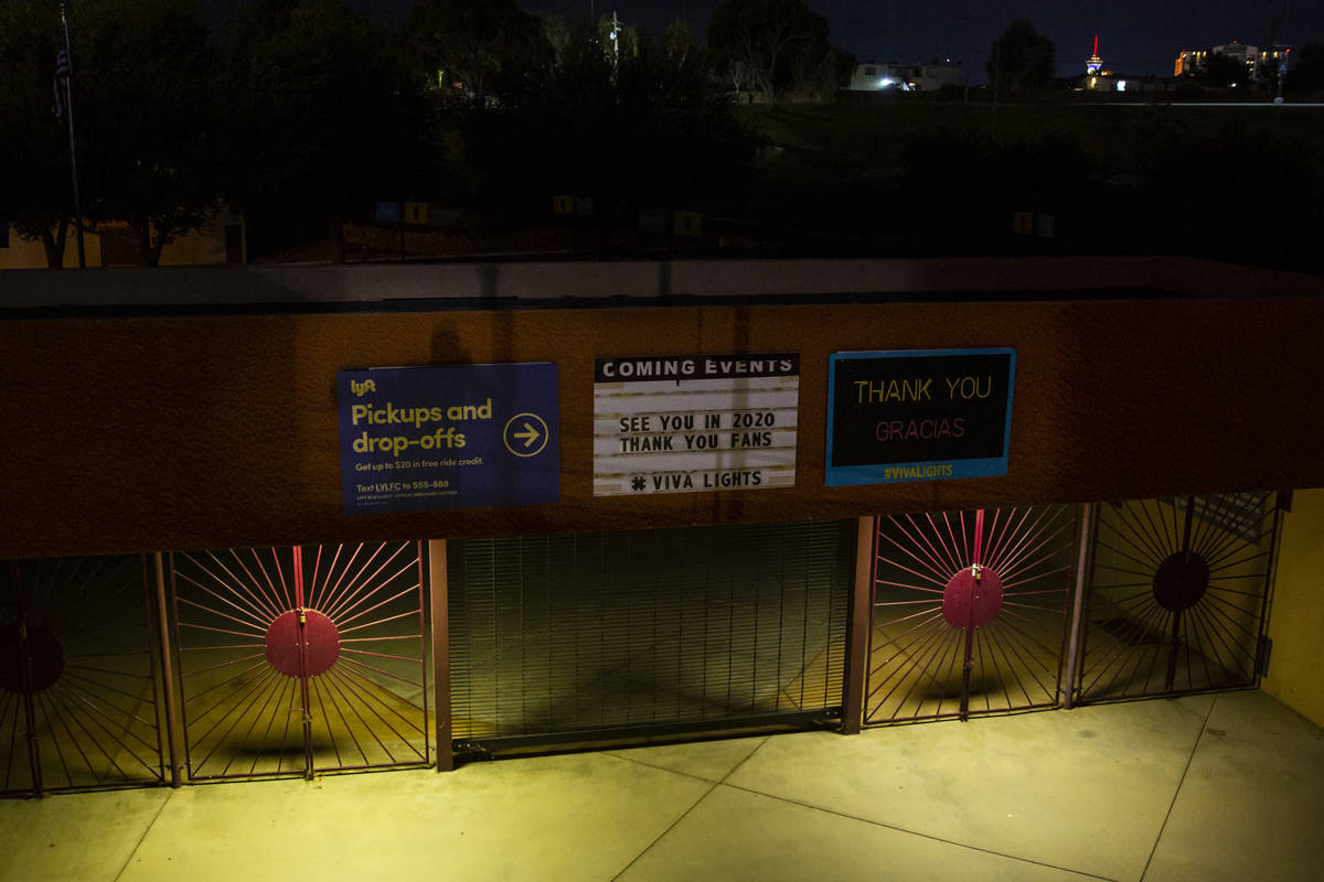 A quiet entrance gate at Cashman Field during the second half of a USL soccer game between the ...