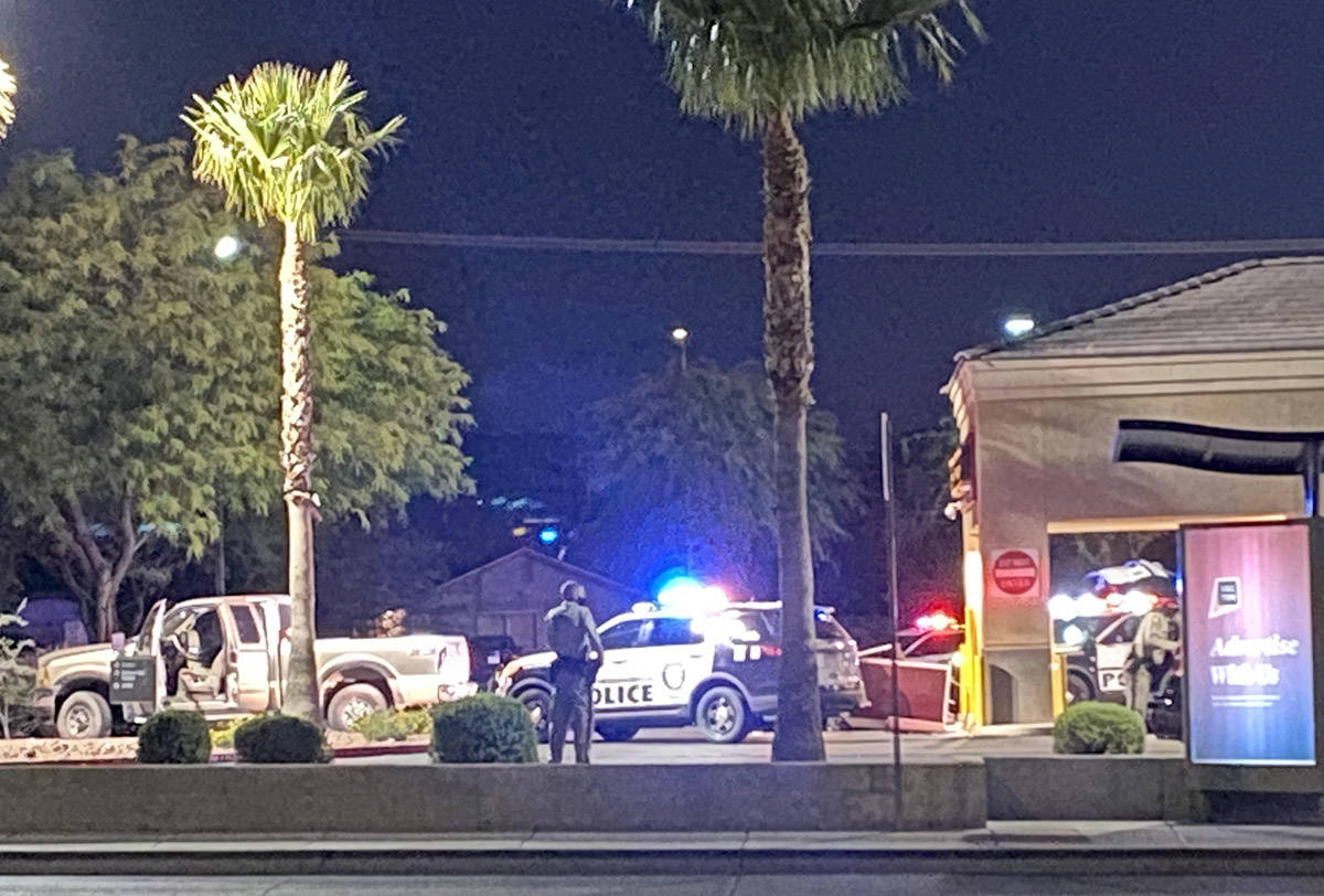 Las Vegas police investigate an apparent failed attempt to drag an ATM off its foundation early ...