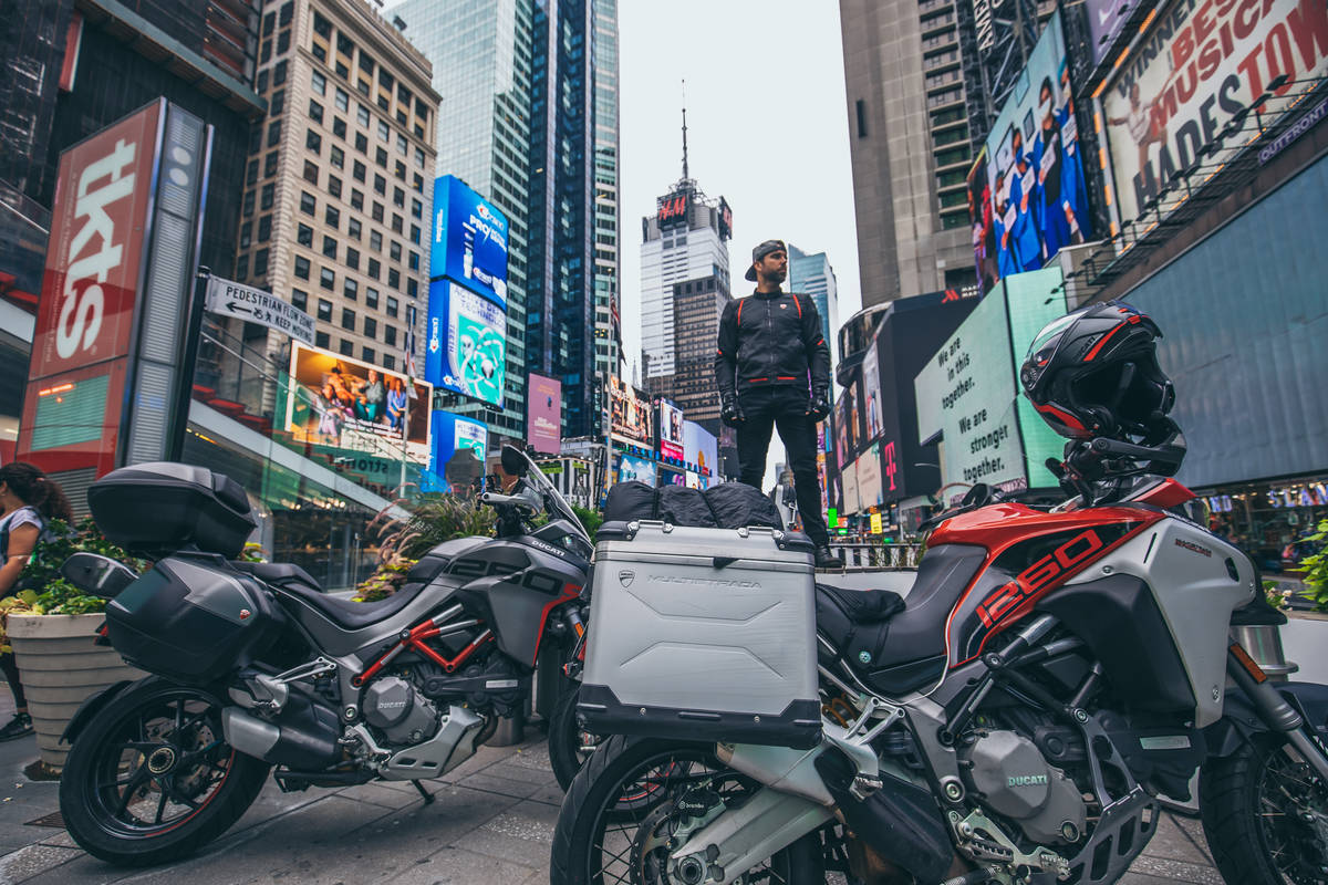 Las Vegas singer/songwriter Franky Perez is shown in Times Square in New York on his "Crossing ...