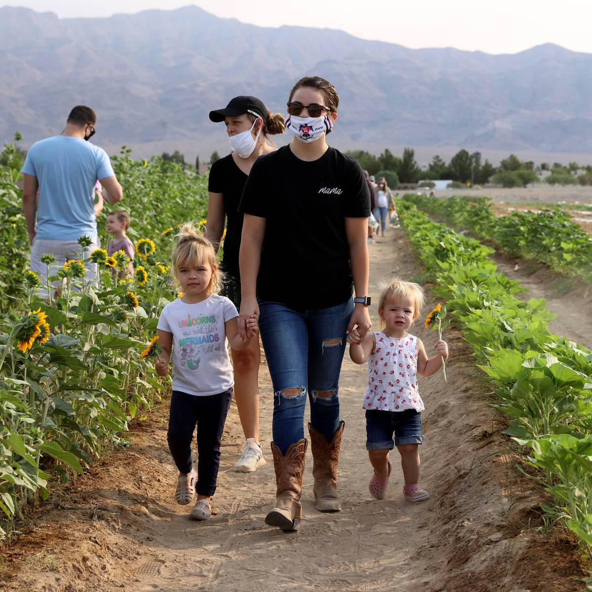 Heather Costello with her children Thea, 3, and Layla,1, and friend Abby Coffey at Gilcrease Or ...