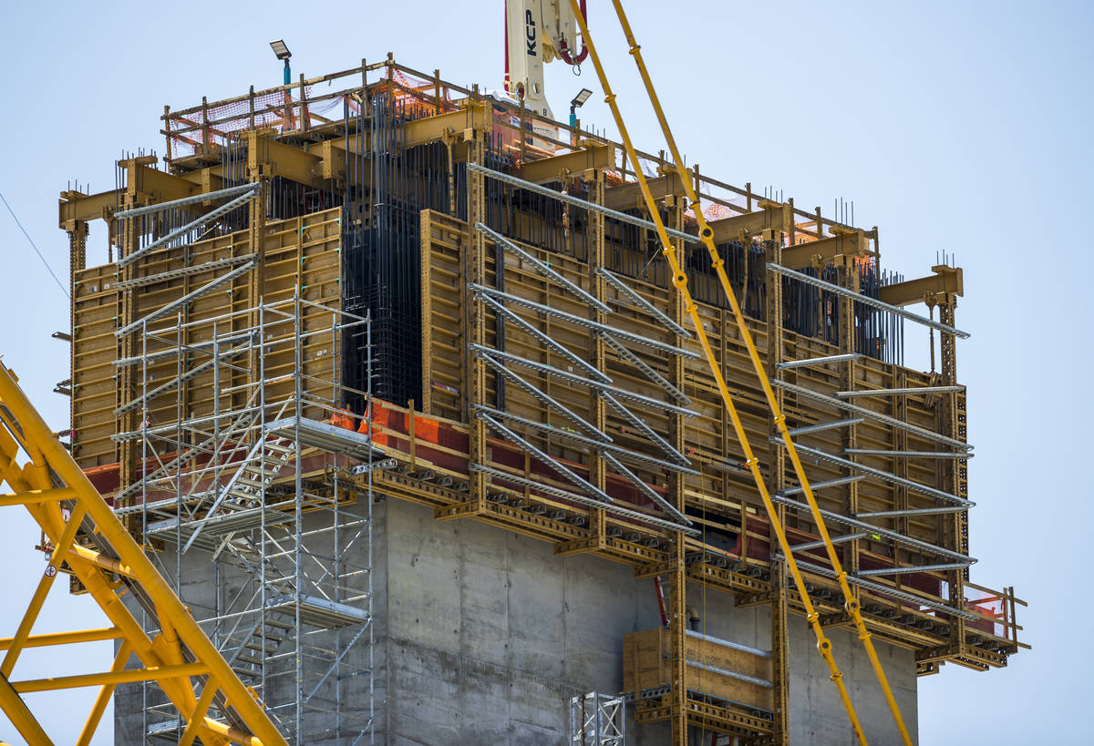 The MSG Sphere at The Venetian construction site remains dormant on Friday, Aug. 14, 2020, in ...