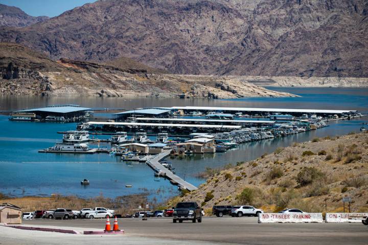 Callville Bay Marina at Lake Mead National Recreation Area on Wednesday, July 29, 2020. (Chase ...