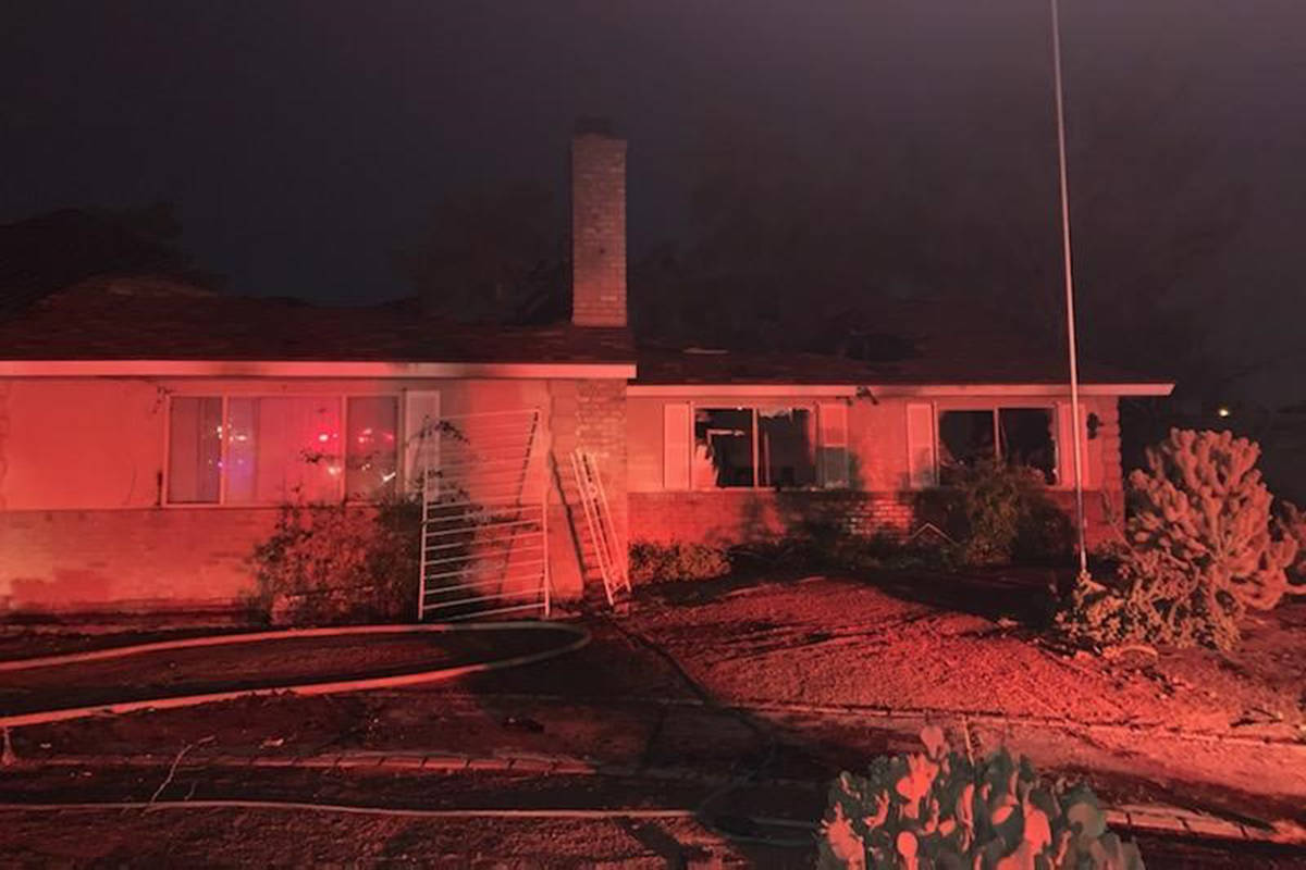 A home is damaged after a fire Saturday, Aug. 15, 2020, on the 1800 block of East Eldorado Lane ...