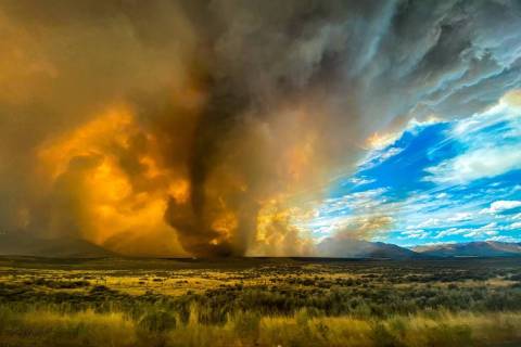 A tornado touched down in the Loyalton Fire, on the Nevada-California border. (courtesy KateLyn ...