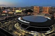 Aerial view of Allegiant Stadium. (Michael Quine/Las Vegas Review-Journal) @Vegas88s