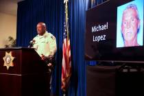 Las Vegas police Assistant Sheriff Tim Kelly briefs the news media at Metropolitan Police Depar ...