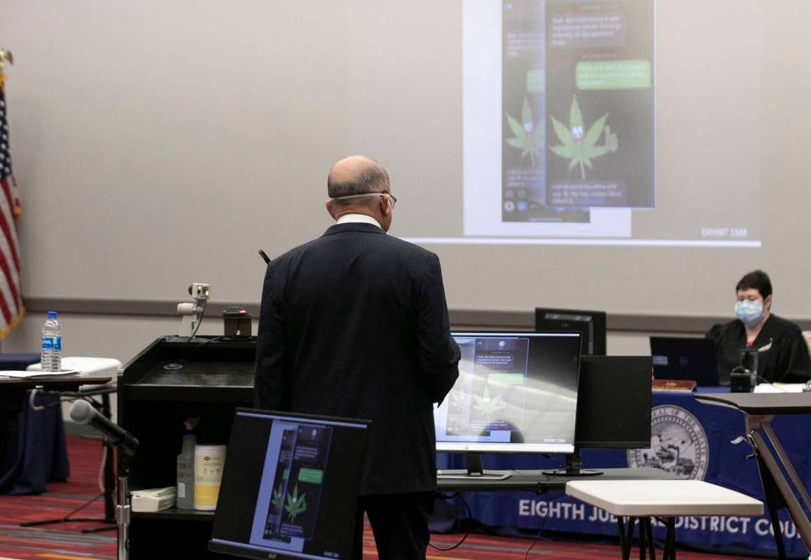 Dominic Gentile, left, representing Serenity Wellness Center, delivers his closing arguments in ...