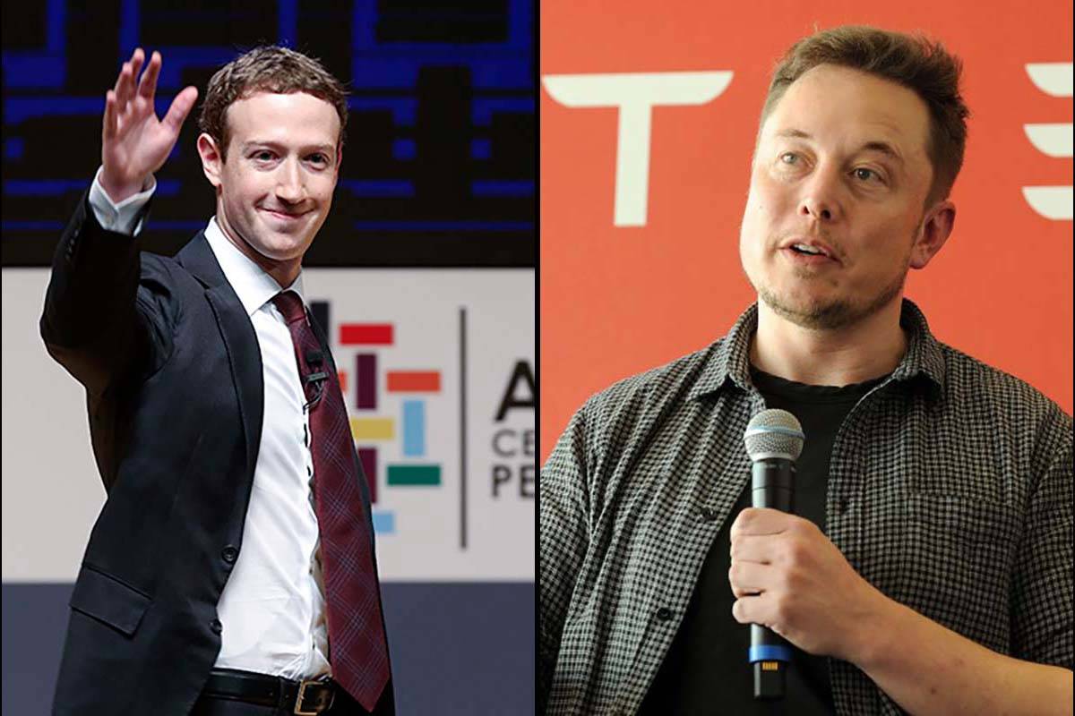 Mark Zuckerberg, left, and Elon Musk (AP Files)