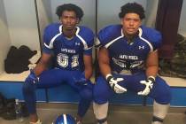 Ashton Price, left, and Marvin Williams played football together in high school and at Santa Mo ...