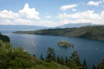 FILE - In this Aug. 8. 2017, file photo, boats ply the waters of Emerald Bay, near South Lake T ...