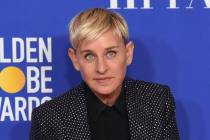 Ellen DeGeneres, winner of the Carol Burnett award, poses in the press room at the 77th annual ...
