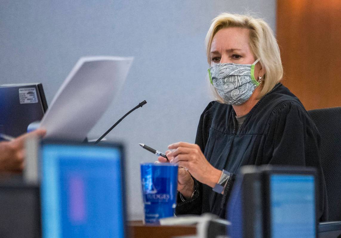 Judge Ann Zimmerman listens to an attorney during a preliminary hearing for Adolfo Orozco and h ...