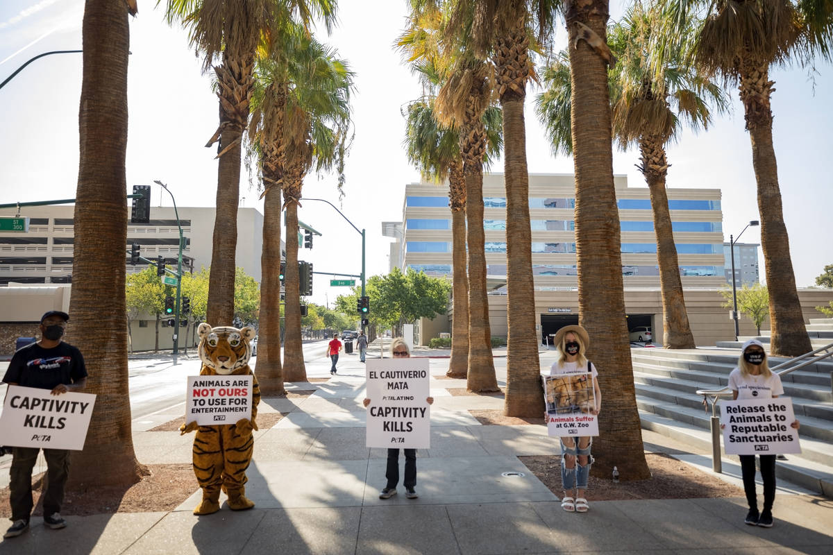 Activists protest animal exhibitor Jeff Lowe, best known for his role in the Netflix documentar ...