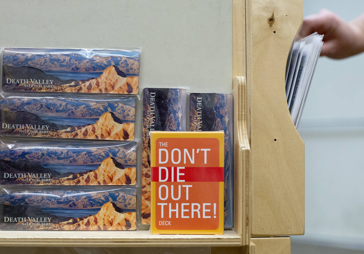 The bookstore at Furnace Creek Visitor Center sells a deck of cards with "Don't Die Out There!" ...
