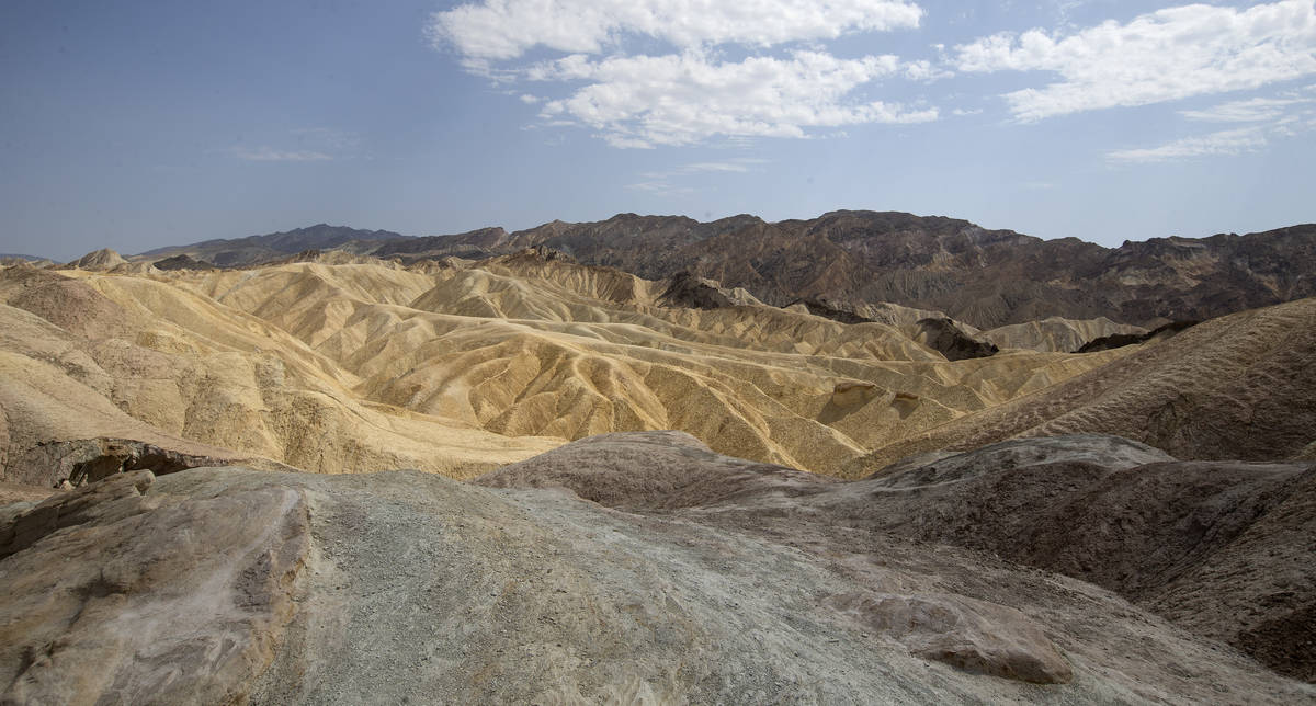 Zabriskie Point at Death Valley National Park in California, where temperatures reached 127 deg ...