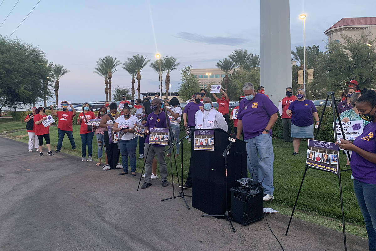 A remembrance for Yulanda Hodge, 48, a steward and diet clerk for Dignity Health and a member o ...