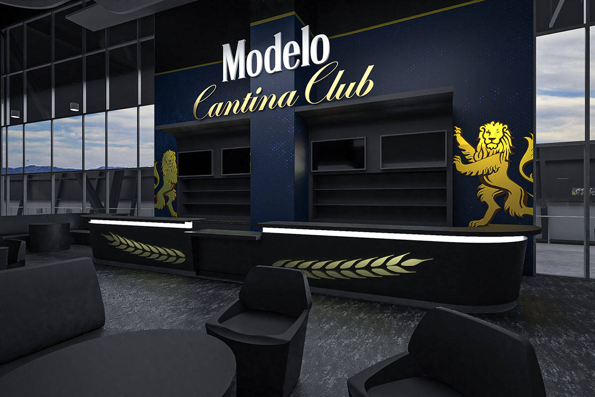 Artist's rendering of the 26,000-square-foot Modelo Cantina Club at Allegiant Stadium. (Modelo)