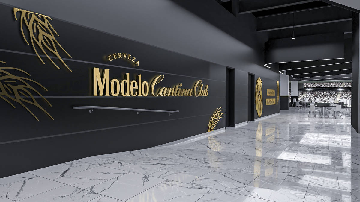 Artist's rendering of the exterior of the 26,000-square-foot Modelo Cantina Club at Allegiant S ...