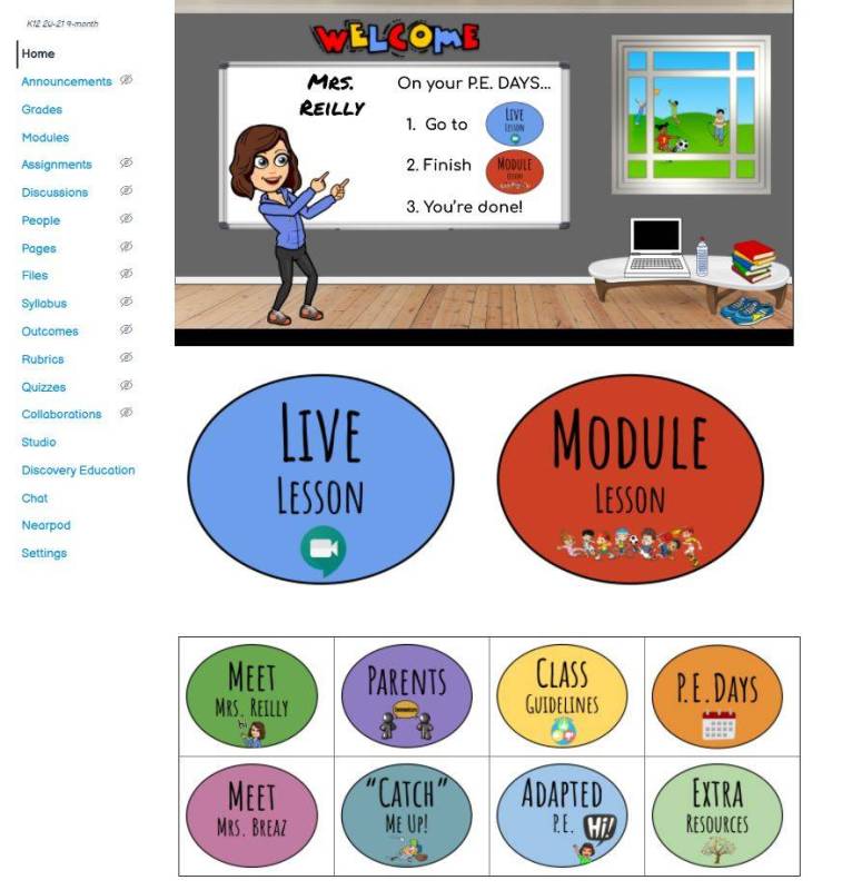 This screenshot shows a virtual classroom in Canvas, created by a teacher at Thompson Elementar ...