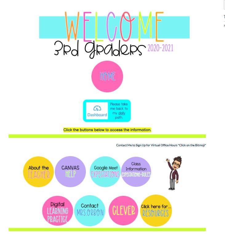 This screenshot shows a virtual classroom in Canvas, created by a teacher at Thompson Elementar ...
