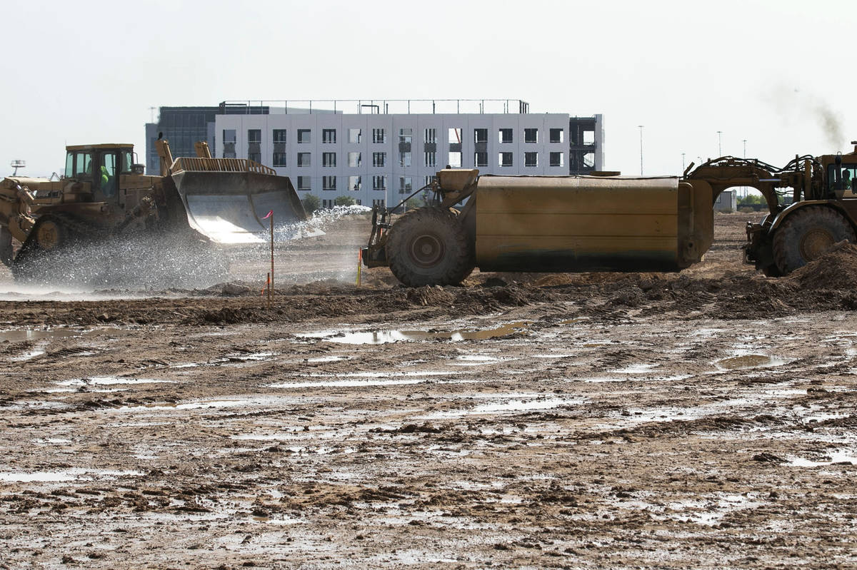 Heavy construction equipments are seen at UnCommons project site at the Southeast corner of S. ...