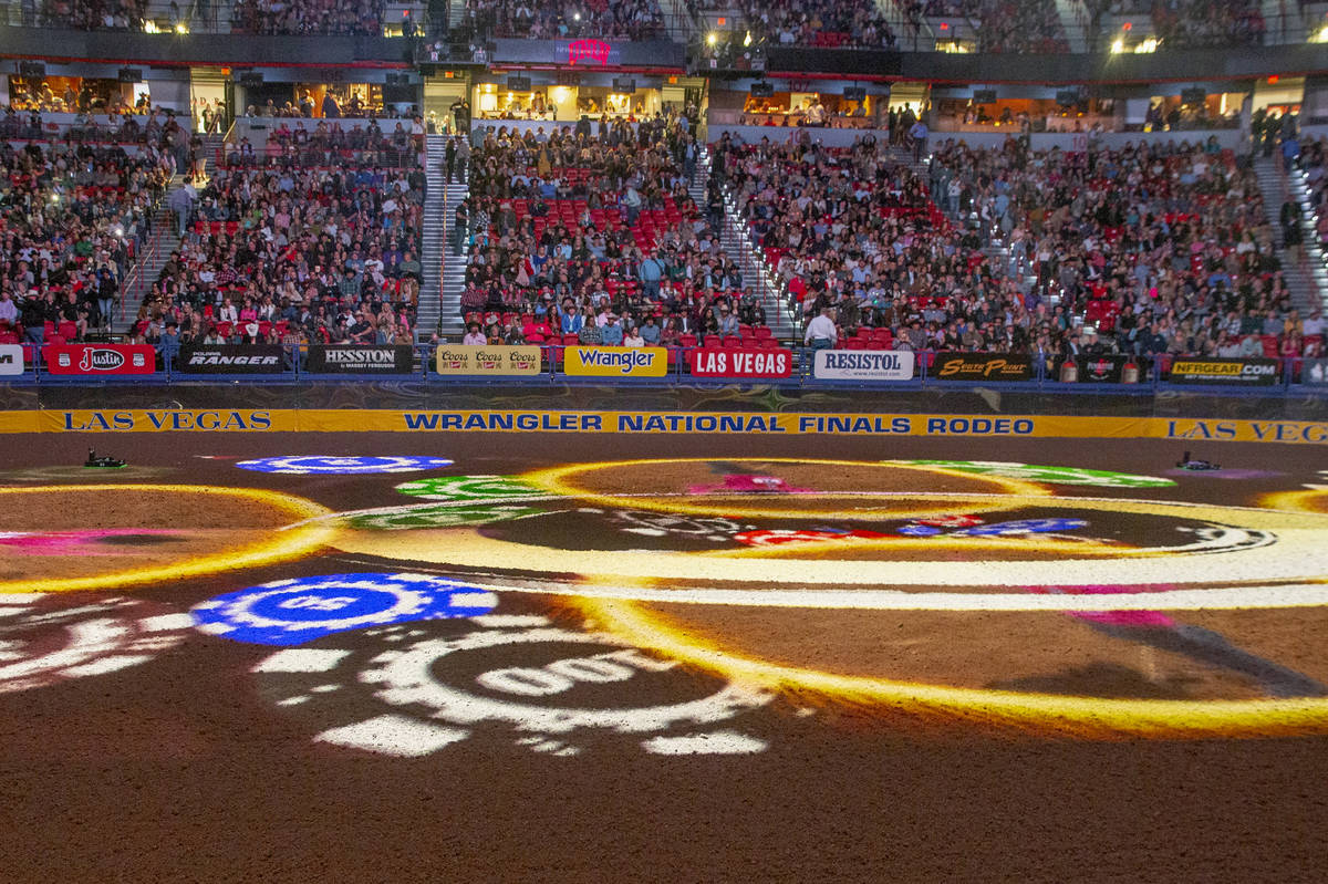 A Vegas-style opening during the tenth go round of the Wrangler National Finals Rodeo at the Th ...