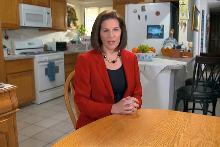 In this image from video, Sen. Catherine Cortez Masto, D-Nev., speaks during the first night of ...