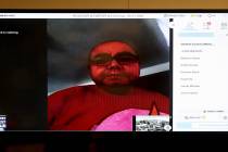 Security guard Jose Dejesus Garcia appears in court via video chat at the Regional Justice Cent ...